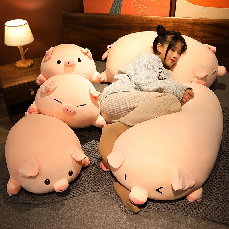 子ブタ ぬいぐるみ 手触りふわふわ 添い寝枕 枕 円柱 抱き枕 おもちゃ くま 人形 子供 可愛い 縫い ぐるみ もちゃ クッション 床ごこち だきまくらぬいぐるみ