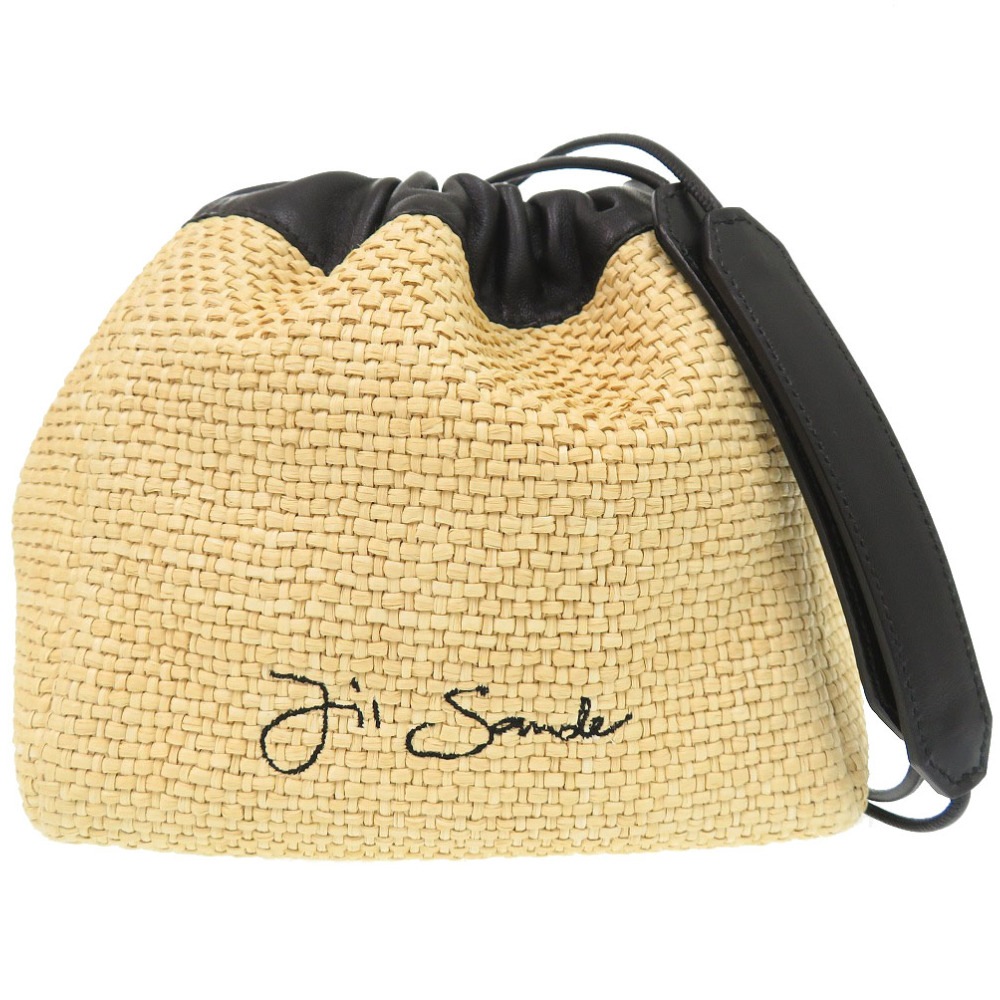 新品同様 ショルダーバッグ ストロー/レザー/ストロー ベージュ 0954【中古】 レディース