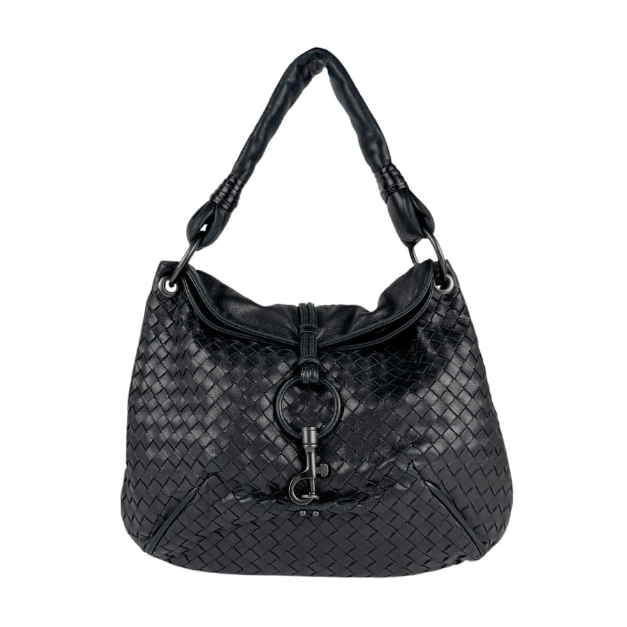 ボッテガヴェネタ BOTTEGAVENETA ショルダーバッグ イントレチャート レザー ブラック レディース z6204