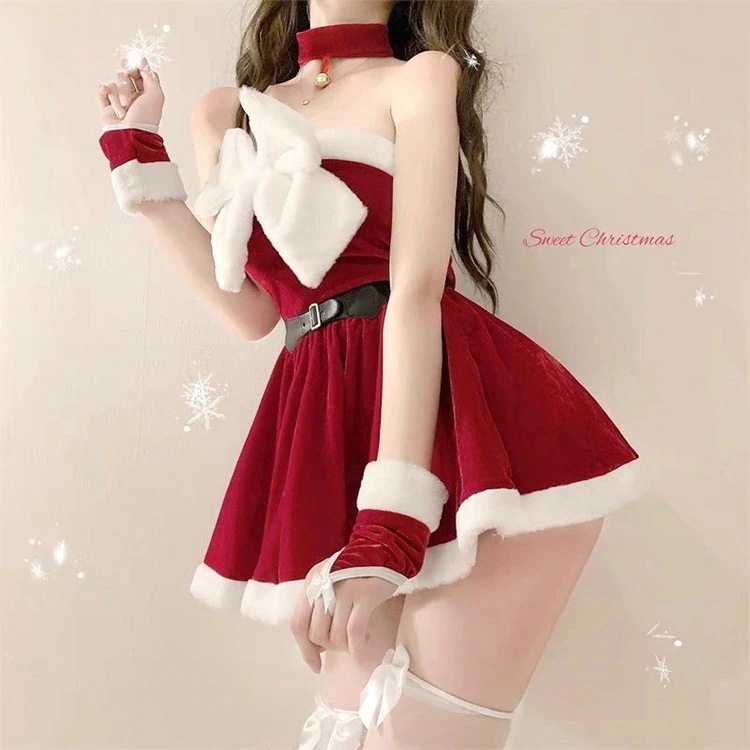 上級スリムロリータエレガントデザイン半袖ジャケットブサンタコスプレ クリスマス 新作人気クリスマスコスチュームセクシーなクリスマス演出衣装ハロウィンネット赤コス制服レディース ハロウイン
