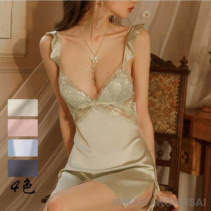 ネグリジェ パジャマ レディース 夏 2点セット キャミソールパジャマ カーディガン ナイトガウン セットアップ 部屋着 可愛い ウェア 5,208円