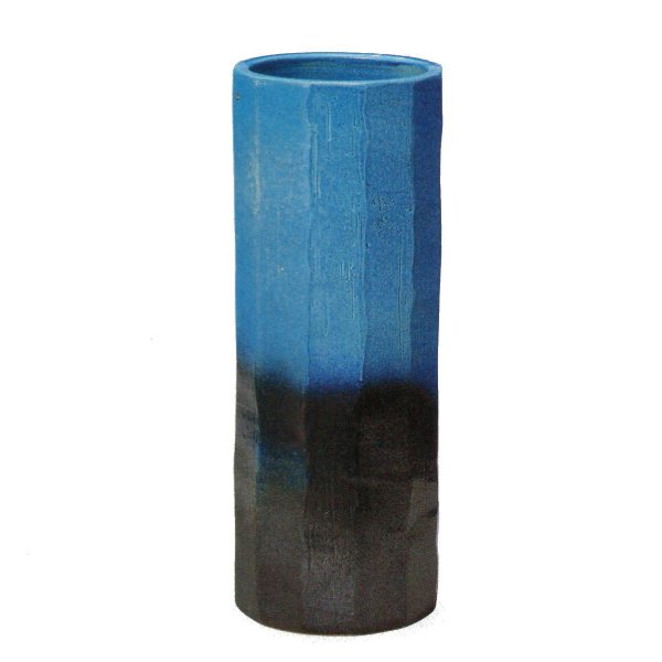 青ガラス釉面取傘立 （信楽焼き・陶器・傘立て・梅雨・雨・玄関・収納・