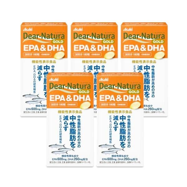 5個セット アサヒ ディアナチュラゴールド EPA＆DHA 180粒 (30日分)