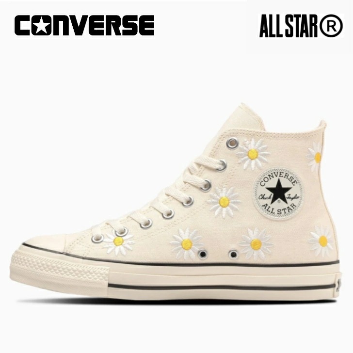 Converseコンバース スニーカー ハイカット オールスター （Ｒ） デイジーフラワー ＨＩ オフホワイト レディース CONVERSE ALL STAR (R) DAISYFLOWER HI