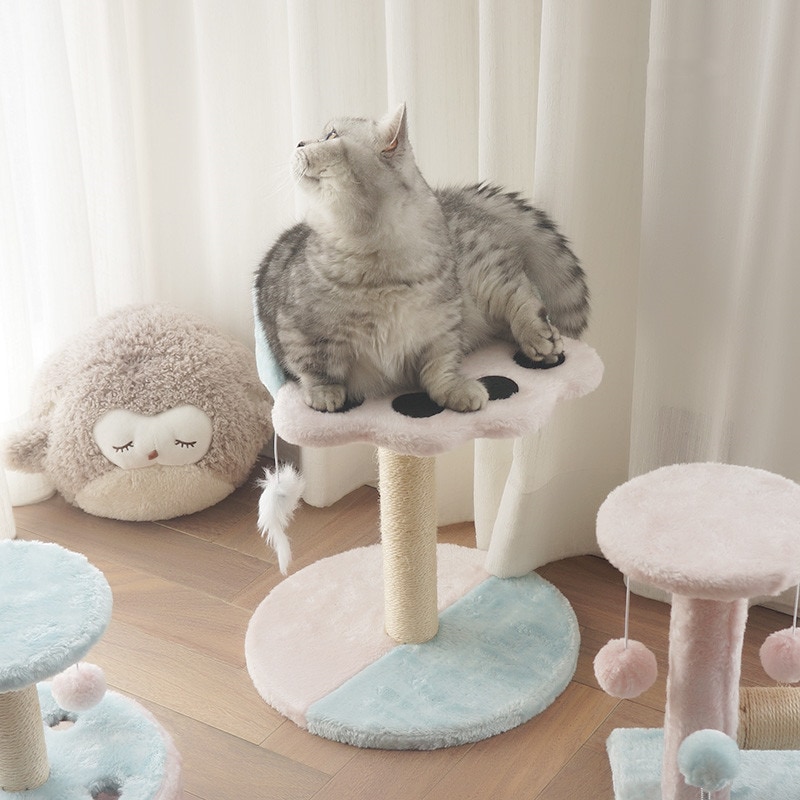 キャットタワー 据え置き 猫タワー 猫爪とぎ 猫ハウス キャットハウス 置き型 おもちゃ付き 爪とぎ ペット用品 運動不足対策 おしゃれ INS 可愛い 誕生日 プレゼント