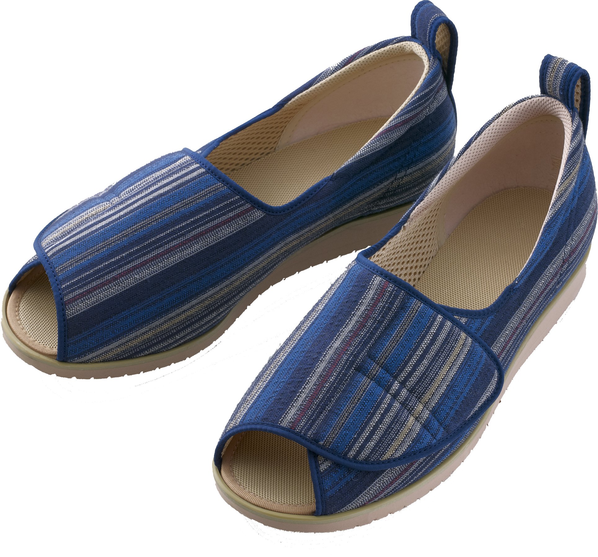 徳武産業 介護シューズ あゆみ オープン和 なごみ 施設・院内用 青 5Lサイズ(27.0~27.5cm) 足囲3E 両足