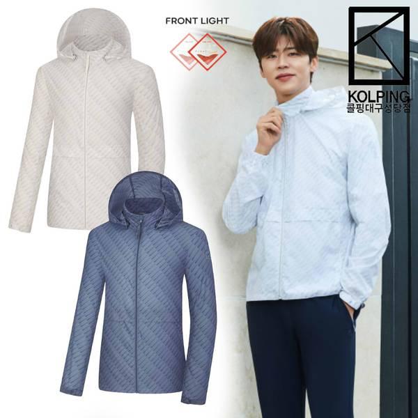 メンズ春夏軽くて快適な着心地のプリント軽量ジャケットKWJ6396Mシナイ