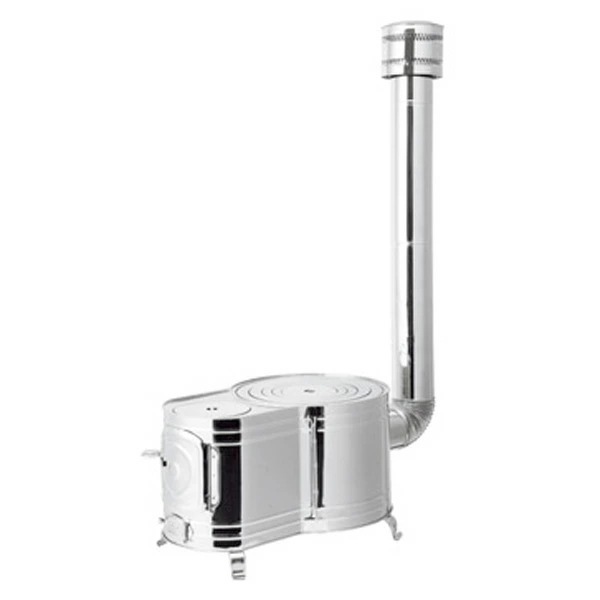 ステンレス 時計1型薪ストーブセット 煙突付きASS-60