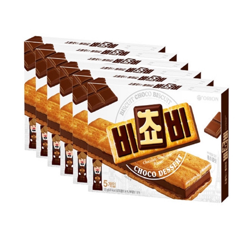 韓国-K MEAL-ビチョビ 5P 125g X 6ボックス - チョコレート 香ばしい風味 甘いサクおやつ コーヒー牛乳と一緒に-K FOOD