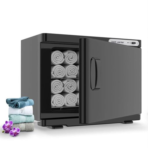 タオルウォーマー タオルスチーマー 18L タオル蒸し器 おしぼり蒸し器 ホットボックス 横開き タオル おしぼり 蒸しタオル 業務用 大型 ブラック