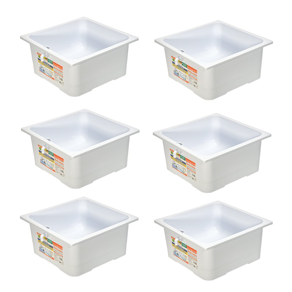 テトラ じょうろでキレイメダカ鉢 40X40 ラメ増しホワイトX6 めだか 水槽 鉢 屋外 水足しだけで水換え簡単 金魚鉢 CRC10―11―06―00―00