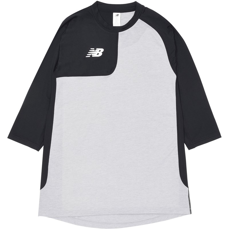 53BBアシンメトリー L/SトップLH 野球ソフトロングTシャツ (mt41714r-bk)