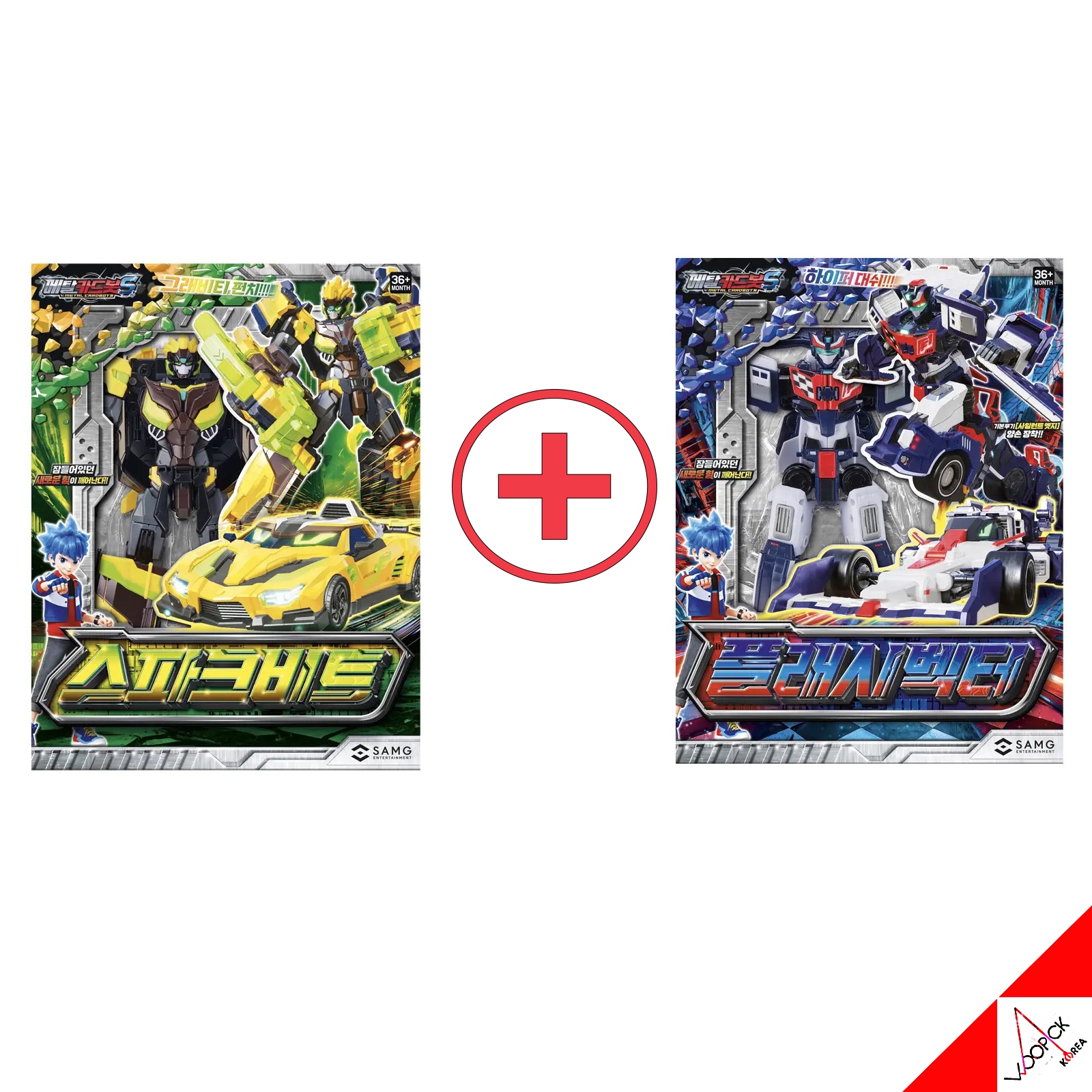 メタルカードボット S/シーズン2/フラッシュベクトル + スパークビット セット/変身ロボット/韓国ロボット/フィギュア/SparkBit FlashVector/新型/正品