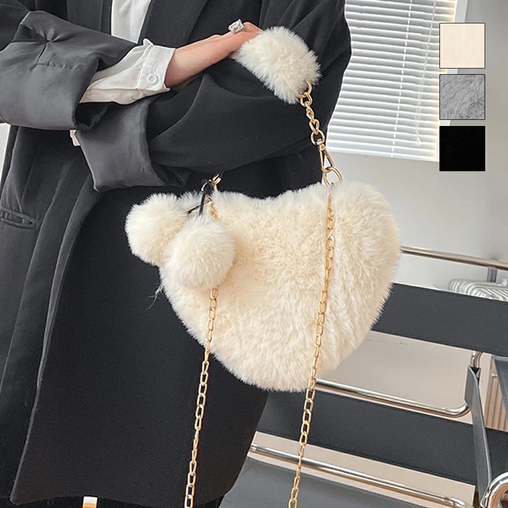 ファー ショルダーバッグ ハンドバッグ(T)