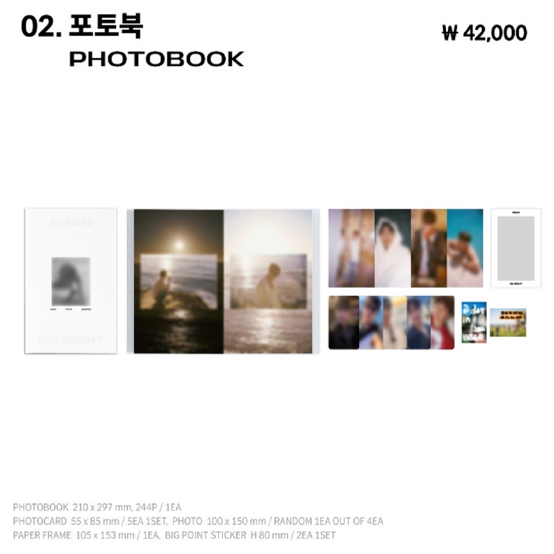 フォトブック+カタログ 特典トレカ4枚付 MEAN : on sight ミンホ フォトブック+カタログ 抜きなし MEAN : on sight ミンホ 写真展