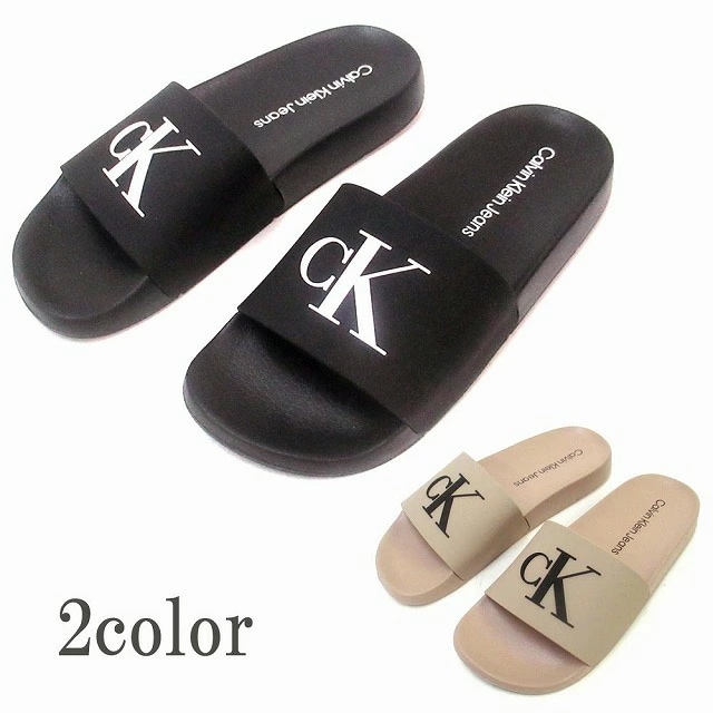 Calvin Klein カルバンクライン Arin2 Beach Slide Slip-On Sandals Black