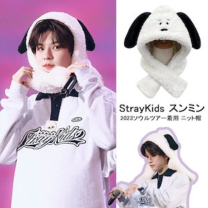 StrayKids スンミン 2023ソウルツアー着用 子犬 可愛い あったか帽子 ポチャッコ 男女兼用 韓国ファッション