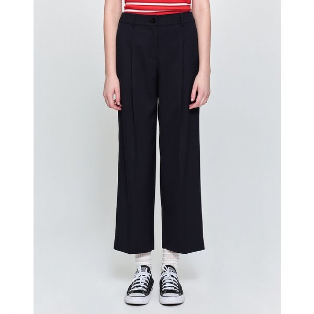 [25SS] ポリブレンドクロップドワイドバンディングスラックスネイビーHSPA5B411N2 13,304円