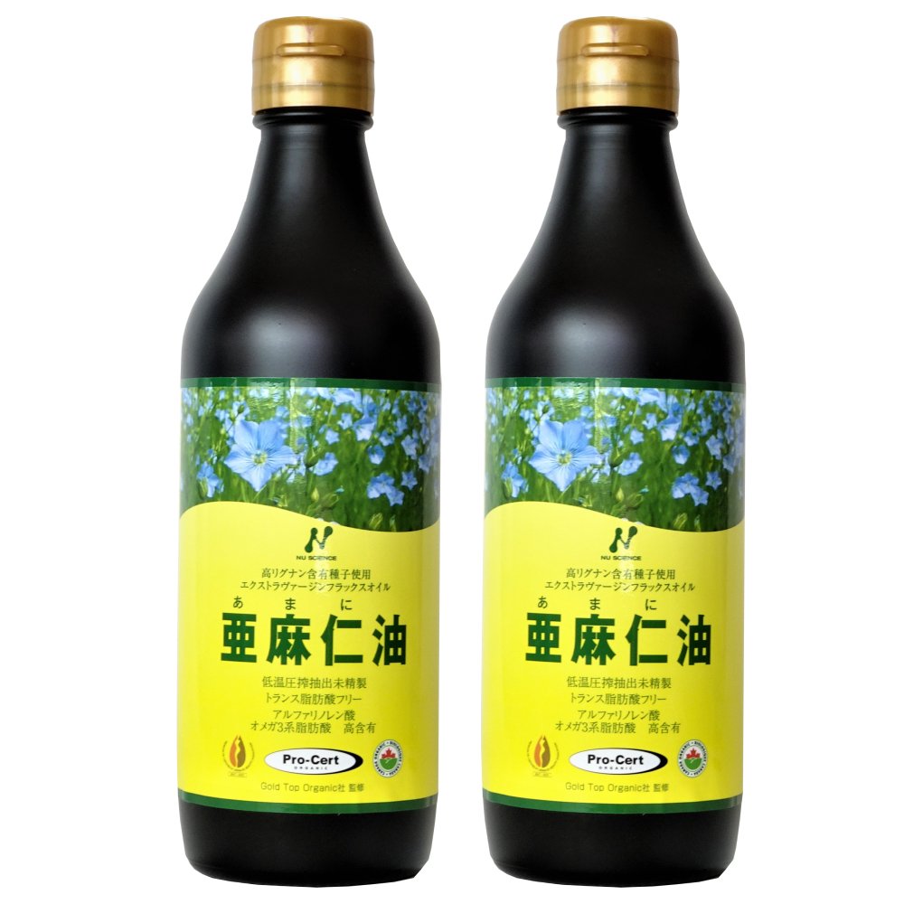 ニューサイエンス 亜麻仁油 (フラックスオイル) 370ml×2本セット カナダ産