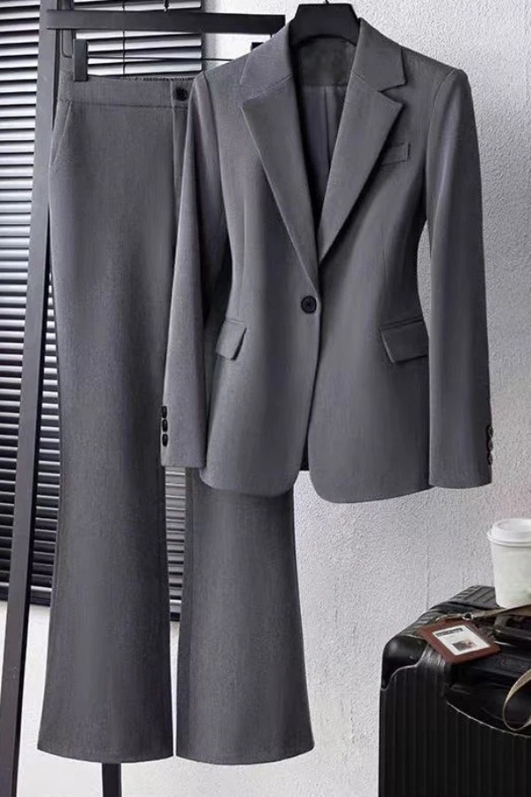 スーツセット 【春秋新作】グレースーツセット 職業用 ワークウェア 気品ある フォーマル