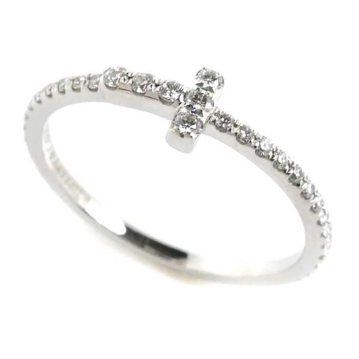TIFFANY&Co. ティファニー K18WG ホワイトゴールド Tワイヤー フルサークル リング・指輪 60148897 ダイヤモンド 9.5号 1.4g レディース 中古 美品
