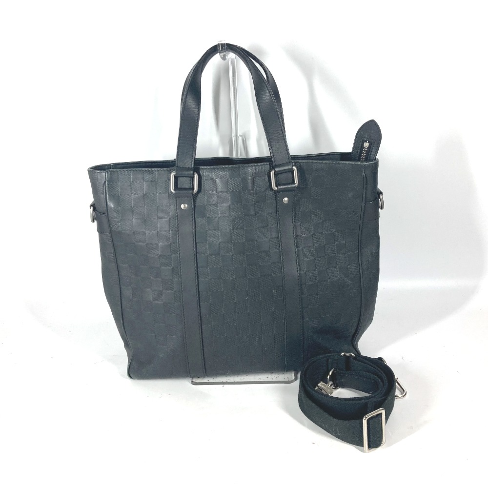 トートバッグ N41269 タダオPM ダミエアンフィニ 2WAYバッグ ショルダーバッグ 斜め掛け ダミエアンフィニレザー オニキス ブラック