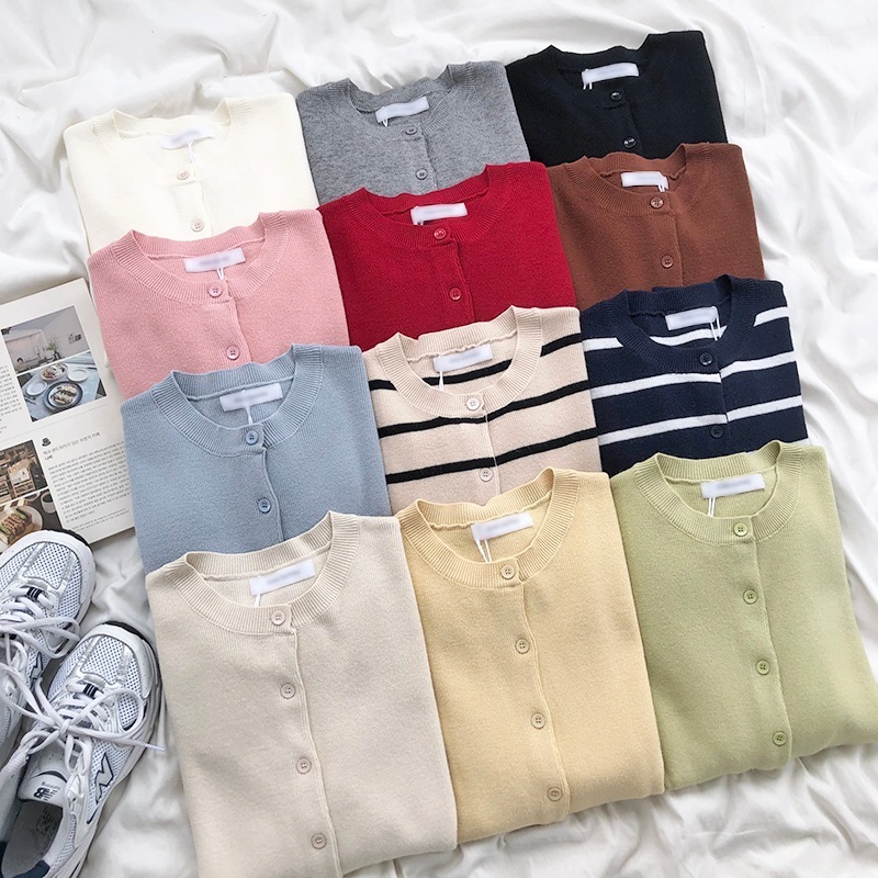 トップス レディース カーディガン きれいめ 個性的 春服 秋服 冬服 ボタン 前あき 長袖 インスタ映え モテ 流行 トレンド 体型カバー 細見え 普段使い デイリー お嬢様 無地 色展開 カラバリ