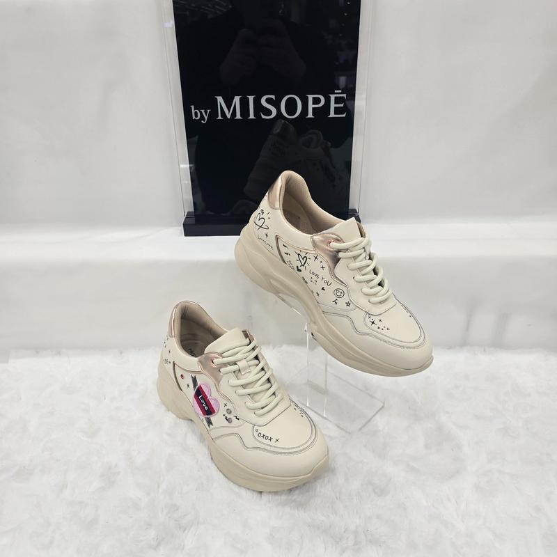 By 女性 シンプル グラフィック スニーカー 112HT430DH001 IVORY 3 JJ