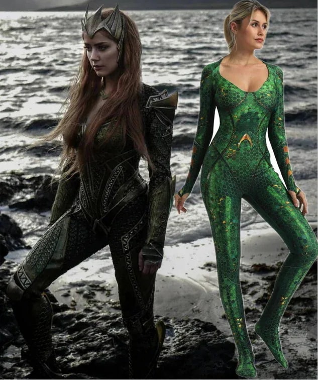Justice League Mera ジャスティスリーグ メラ タイツ コスチューム 女性 スーパーヒーロー コスプレ衣装