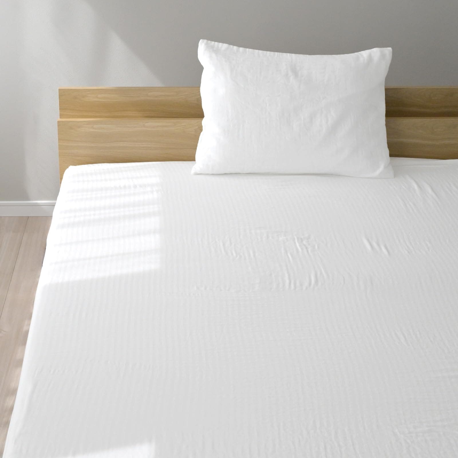 和晒し ダブルガーゼ ボックスシーツ キング ガーゼ 日本製 綿100％ 和晒し アトピー協会推薦 ベッドシーツ おしゃれ 北欧 和晒ダブルガーゼ ティサージュ (キング ピュアホワイト)