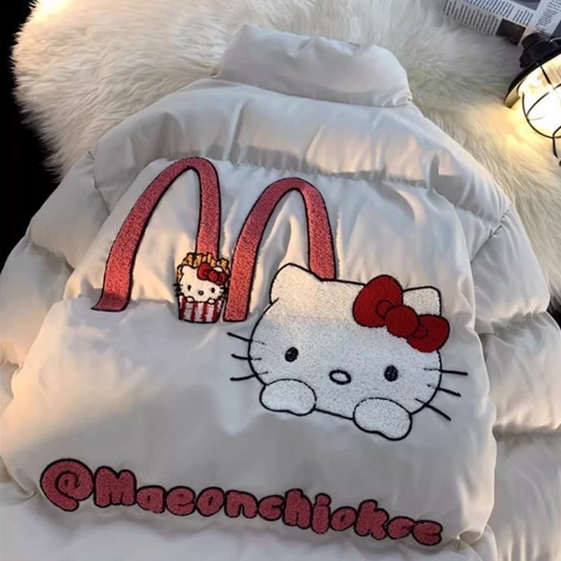 アメリカ 暖かくし かわいい ネットレッド ゆったり カジュアル ダウンコート 冬 HelloKitty レディース ヴィンテージ 中綿ジャケット