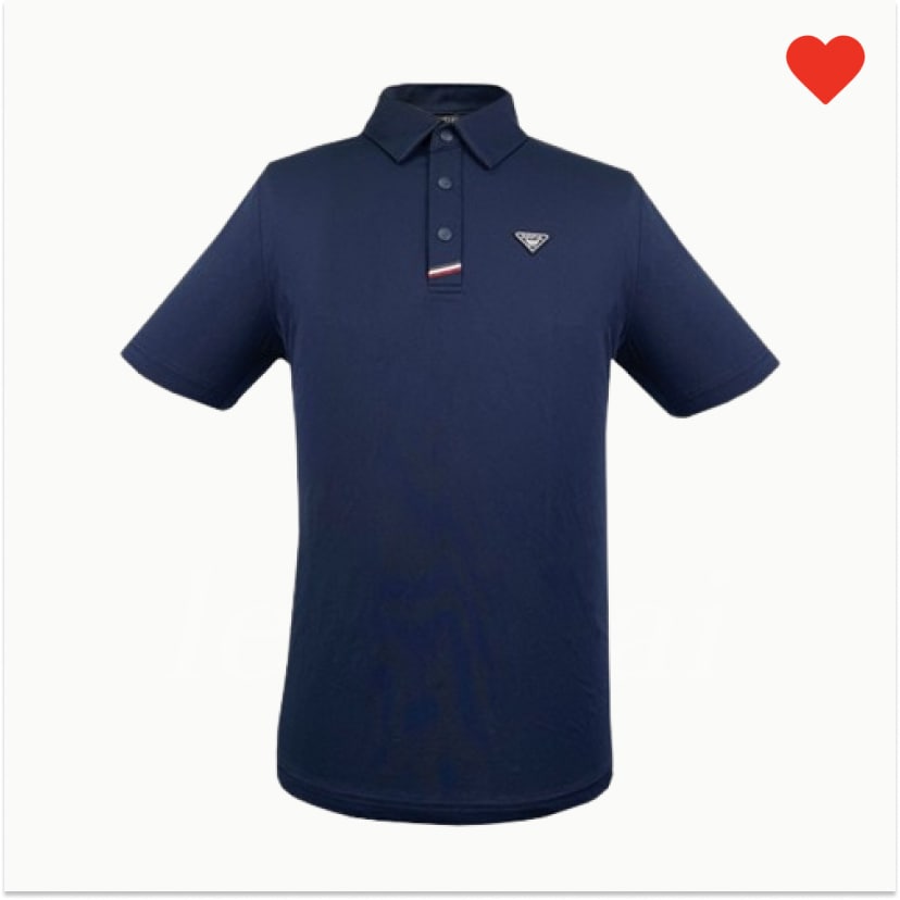 【韓国おしゃれなゴルフウェア】 SKINITIAL ディープネイビーソリッドポロショートスリーブ/メンズ 春 夏 ストレッチ トップス