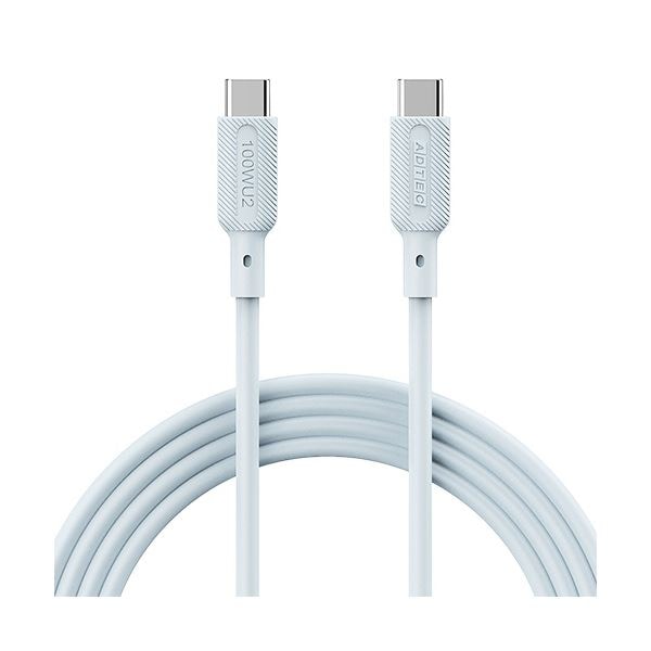 （まとめ） アドテックUSB2.0 Type-C to C ケーブル（100W出力） ブルー 1m APC-V1010SCC-U2-BL 1本 [x5セット]