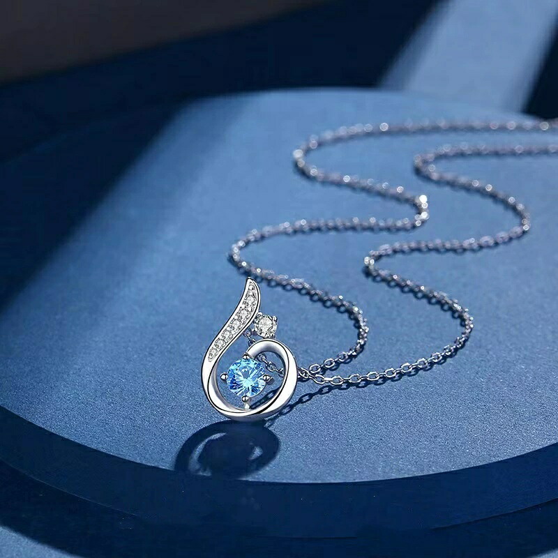 お買い得ネックレス レディースなしずく 雫 ドロップ ブルー シルバー925 プラチナ仕上げ 女性 母 彼女 娘 妻 人気 ホワイトデーのお返し お祝い ギフト