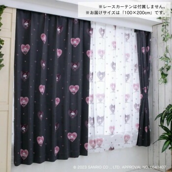 サンリオ メロクロ カーテン 2枚組 100x200cm SB-661-S