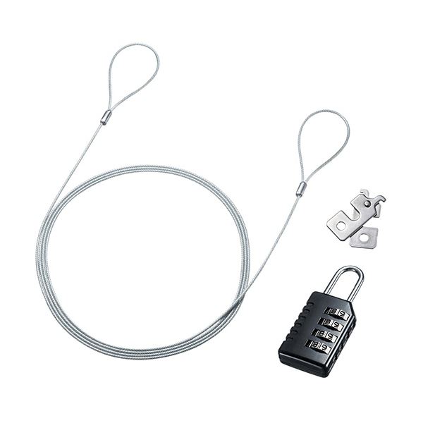 （まとめ）サンワサプライ NanoSaverスロット対応セキュリティワイヤー(ダイヤル錠タイプ) SL-84 1個(×5セット)