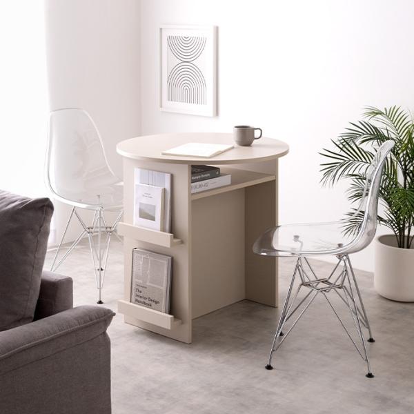 デスク 机 棚 楕円形 壁際用 スタンドデスク おしゃれ ナチュラルモダン 幅72cm ワークデスク レジ台 カフェテーブル