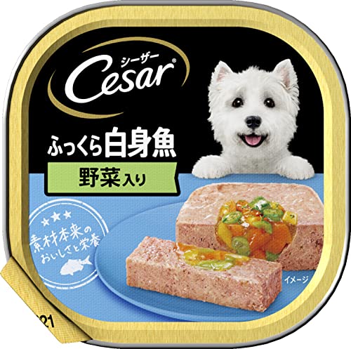 シーザー 成犬用 ふっくら白身魚 野菜入り100g24個 (まとめ買い) [ドッグフードウェット]