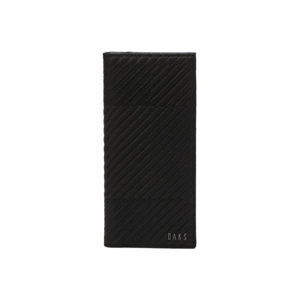 チェック牛革ブラック長財布 DBWA5E210