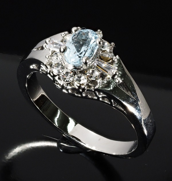 ブルートパーズ ダイヤモンド リング 指輪高級仕上げ No.RING-27BD