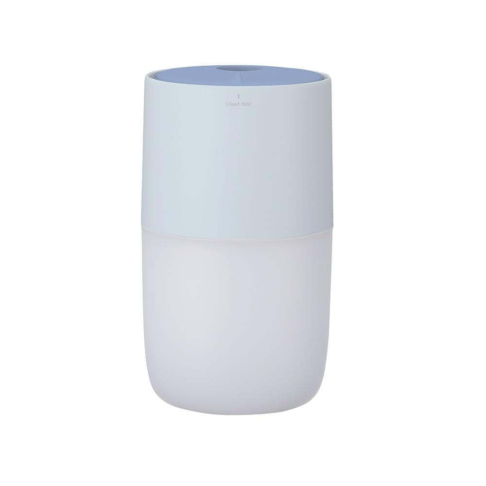 グリーンハウス クラウドミスト加湿器 USB 超音波式 300mL アロマディフューザー コンパクト ナイトライト ブルー GH-UCHD-BL