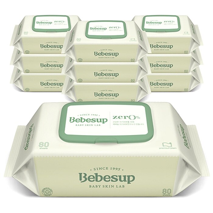 ベベスープ 低刺激 ゼロ ウェットティッシュ キャップ型 80枚 x 10パック
