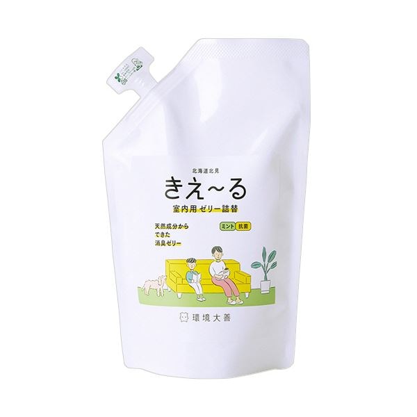 （まとめ） 環境大善魔法のように消臭 きえーるゼリータイプ ミント 詰替 480g 1個 [x3セット]