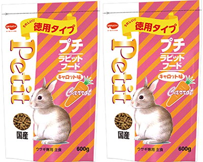 他サイト： 日本ペットフード プチラビットフードキャロット味600g×2袋セットの商品画像