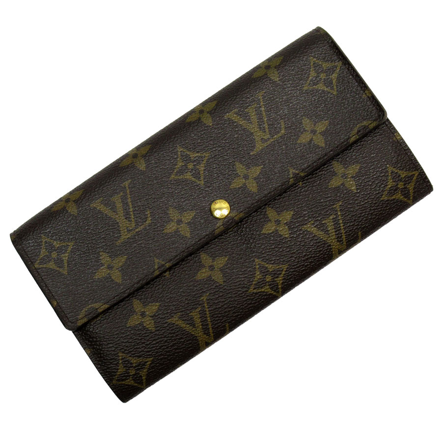 ルイ ヴィトン LOUIS VUITTON 長財布 モノグラム ポルトフォイユ サラ モノグラムキャンバス ブラウン ゴールド ユニセックス w0795a