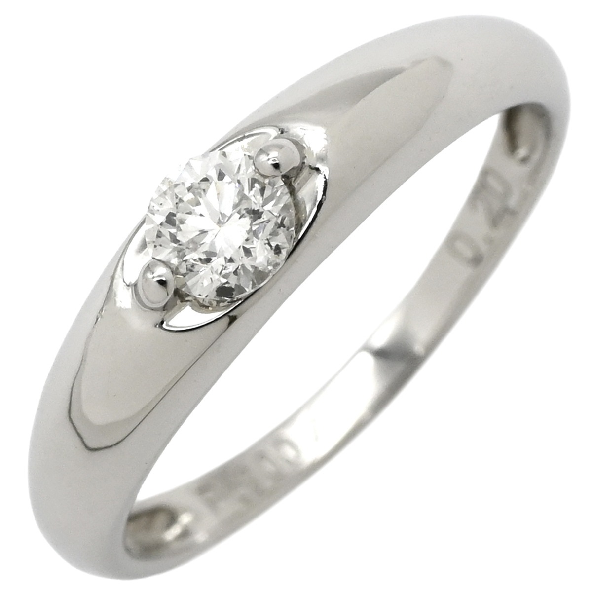 リング 指輪 ダイヤモンド 0.20ct リング プラチナシルバー 1P 1粒 1石 ブリリアントカット プラチナ 7号【中古】