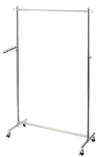 ルミナス ハンガーラック 業務用 ハンガープロ シングル 頑丈 全体耐荷重85KG 幅100×奥行42×高さ108184CM キャスター付き 高さ調整可能 斜めフック付き 室内干し パイプ 押し入れ