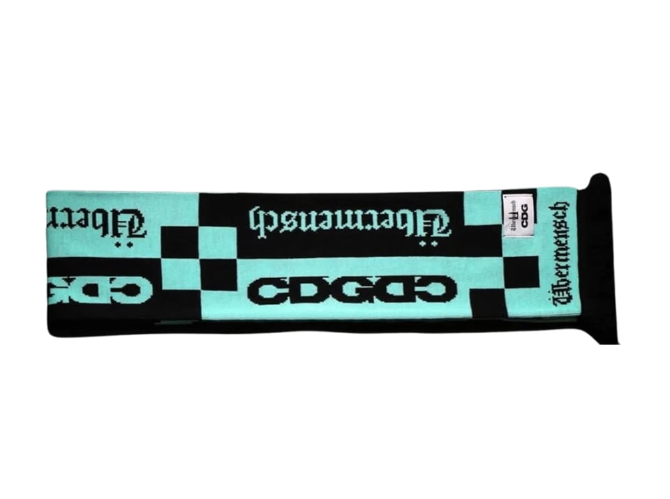 【G-DRAGON】CDG x G-DRAGON Ubermensch CDGDC Checkered Muffler Mint Black