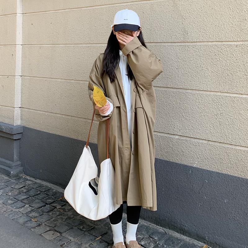 アウター ロングコート トレンチコート 長袖 大人女子 こなれ感 ラフ キュート ガーリー エレガント 個性的 ベージュ ネイビー フリーサイズ ラフ ルーズ クール モード系 マニッシュ