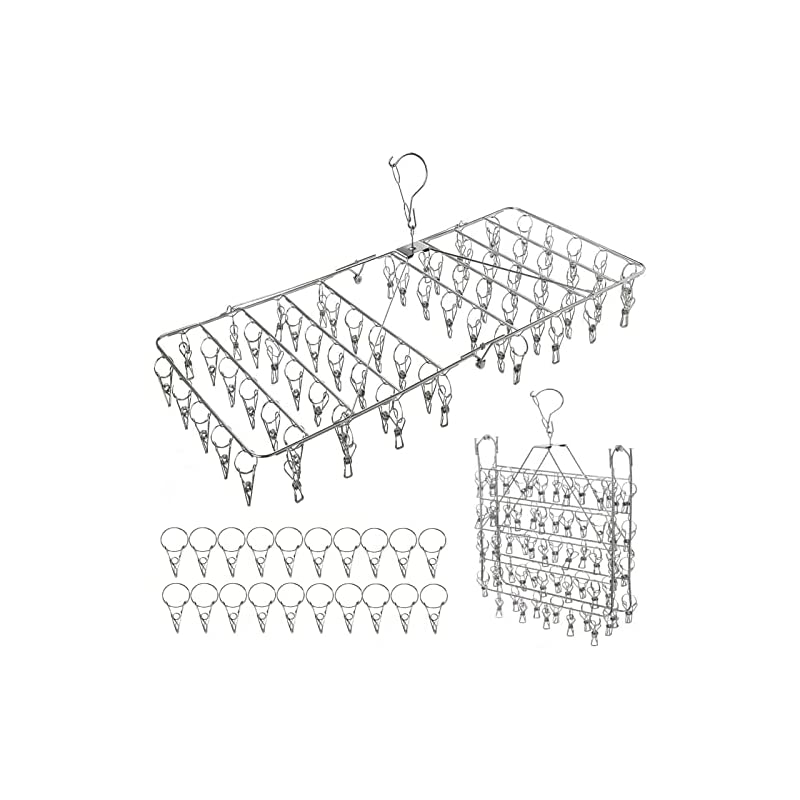 ピンチ ハンガー 70+20ピンチ 干しハンガー 洗濯 物干し ピンチハンガー 洗濯 ハンガー ステンレス ステンレス ピンチハンガー 洗濯もの オールステンレス製折りたたみ式 収納便利 70+20個